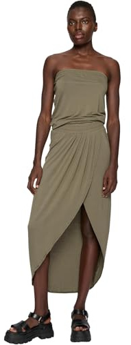 Urban Classics Women's Ladies Viscose Bandeau Dress , Olive, L