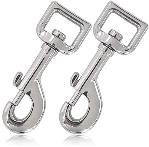 Ganzoo Karabiner-Haken mit Drehgelenk L: 87 mm, Bolzenkarabiner für Hunde-Leine, 2 Stück, Wirbelkarabiner, für Paracord 550 Hundehalsband, legierter Stahl, Schnapp-Karabiner Drehkopf, Farbe: Silber