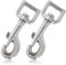Ganzoo moschettoni con snodo girevole, lunghezza 80 mm, set di 2 pezzi, moschettoni con chiusura a bullone, moschettoni a scatto, in lega di zinco, per guinzaglio per cani, colore: argento