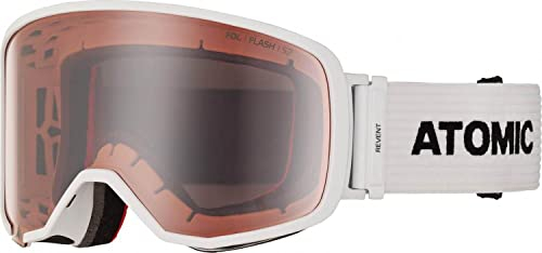 Atomic Unisex All Mountain-Skibrille Revent L FDL, für mäßige Lichtverhältnisse, Large Fit, Live Fit-Rahmen, FDL-Doppelscheibe, weiß/silber Flash, AN5105672