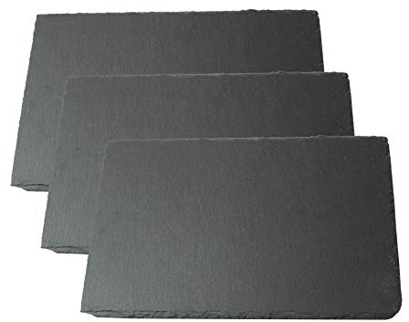 Lonovel Tabla de queso de pizarra natural para cocina, comedor, fiestas, entretenimiento, manteles individuales de pizarra de 8 x 12 pulgadas, bandeja para servir pasteles, frutas, galletas, carne,