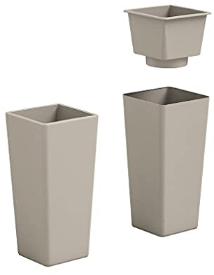 VECA - Pot Cloud Carré Ducschnitt 38 cm Haute 85 cm Couleur Taupe