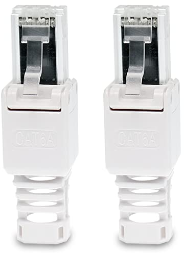 UC-Express CAT 6a RJ45 Netzwerkstecker - 2X RJ45 Netzwerk Stecker Steckverbinder - mit Zugentlastung - werkzeuglos - CAT 6 CAT6a LAN Netzwerkkabel