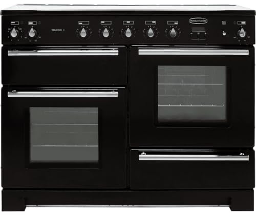 Rangemaster Toledo + TOLP110EIGB/C 110cm wide Electric Range Cooker with Induction Hob - Black - A/A Rated