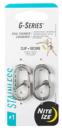 NIte Ize Unisex – Erwachsene G-Series DUAL Chamber Carabiner, Silber, Gr. 3