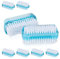 Relaxdays Nagelbürste, 8er Set, doppelseitige Handbürste mit harten Borsten, Kunststoff, HBT: 3,5 x 8,5 x 3,5 cm, blau