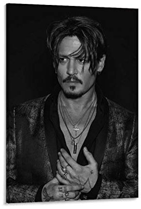 YANDING Johnny Depp Poster, amerikanischer Schauspieler, Filmproduzent, Leinwand-Kunst-Poster und Wandkunstdruck, modernes Familienschlafzimmerdekor, 20 x 30 cm