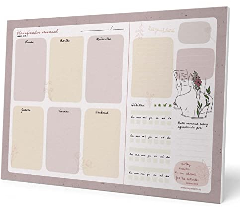 Grupo Erik Wochenplaner Block A4 Kalender Planer von Raquel Beck - Tischplaner A4 - Tischkalender ohne Datum - Schreibtischunterlage Papier