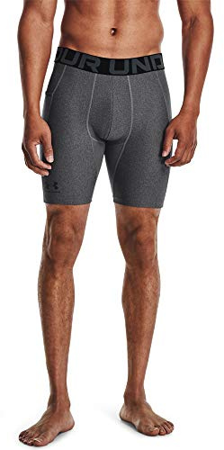 Under Armour Herren Armour HeatGear Compression Shorts, Carbon Heather (090)/Schwarz, X-Large Hoch