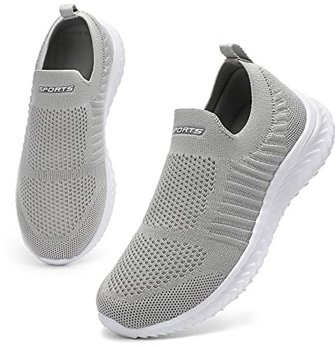HKR Zapatillas para Caminar Mujer Transpirables y cómodos con Espuma viscoelástica Gris Claro 37 EU