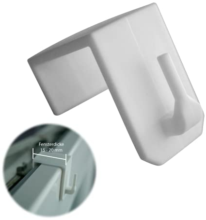 10 Ganci Decorativi per Finestre, Colore Bianco, per Decorazione o Fissaggio Aste per Tende (Scegli lo Spessore della Finestra all'Acquisto) (15