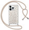 ZhuoFan Handyband Handyhülle für iPhone 13 Pro Hülle mit Band, Durchsichtig Aesthetic Leopard Muster Hülle mit Kette, Silikon+Schwer PC Schutzhülle mit Kordel zum Umhängen Necklace Lanyard Case
