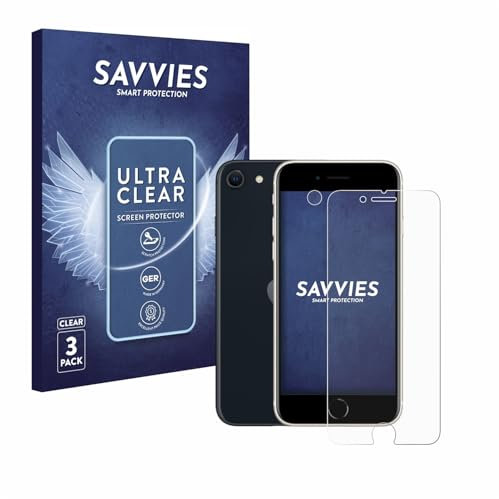 Savvies 6 Stück Schutzfolie für Apple iPhone SE 3 2022 (Display+Kamera) Displayschutz-Folie Ultra-Transparent