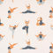 SCHÖNER LEBEN. Dekostoff Baumwolle Digitaldr. Body Positivity Yoga wollweiß blau 1,40