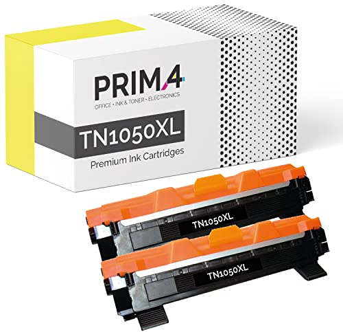 PRIMA4 - TN1050XL Multipack 2X MPS Premium Toner Kompatibel mit Drucker Brother HL-1110, HL-1112, HL-1210W, HL-1212W, DCP-1510, DCP-1512, DCP-1610W, DCP-1612W, MFC-1810, MFC-1910-2k Seiten
