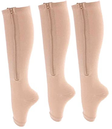 ACMEDE Kompressionsstrümpfe mit Reißverschluss und offenem Zehenbereich für Herren und Damen (Large/X-Large, Stil 2)