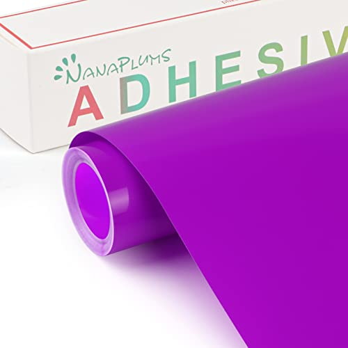 NANAPLUMS Selbstklebendes Vinylfolie Plotter, 30cm x 400cm Permanentes Plotterfolie Vinyl, Selbstklebende Folie für Dauerhaften Aufklebern, Schilder und Anderen Bastelprojekte(Lila)