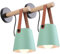 iDEGU 2 Stücke Wandlampen Retro Wandleuchte Innen Vintage Lampe in Holz und Metall E27 Hängelampe Wandleuchte für Schlafzimmer Flur Wohnzimmer (Grün, 2 Stücke)