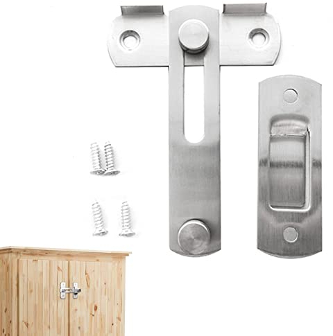 Voiakiu 2 Scheunentorverriegelung,Sicherheitstorverriegelung Edelstahl | Sicherheitshakenverriegelung für Sichtschutz für Zaun, Tor, Schiebetür mit Hardware