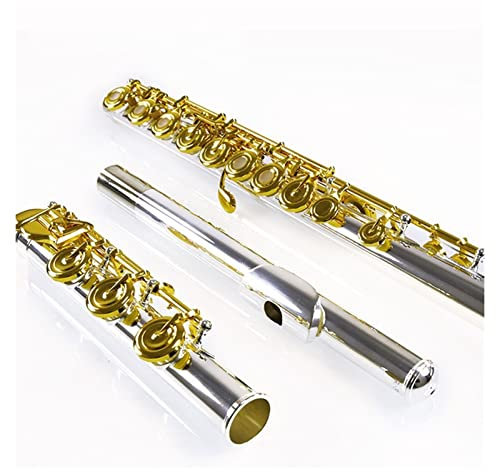 17 Offenes Loch Nickel Silber Mundstück Inline Vergoldet Keys Flöteninstrument Querflöte