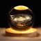 Iordan Sistema solar 3D Bola de cristal Luz de noche para niños Bola de vidrio Lámpara de noche con base de madera Decoración de fantasía Crsytal Ball LED Galaxy Planet Nightlight Regalo Decoración