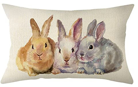 Ogiselestyle Kissenbezug mit Osterhasen-Motiv, 30,5 x 50,8 cm, Frühlingskaninchen-Kissenbezug, Dekoration für Sofa, Couch