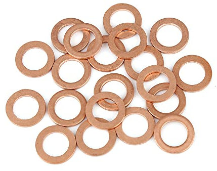 A ABSOPRO Rame Rondella 10 x 15 x 1.5mm Piatto Sigillante Guarnizione anellos (Set di 20)