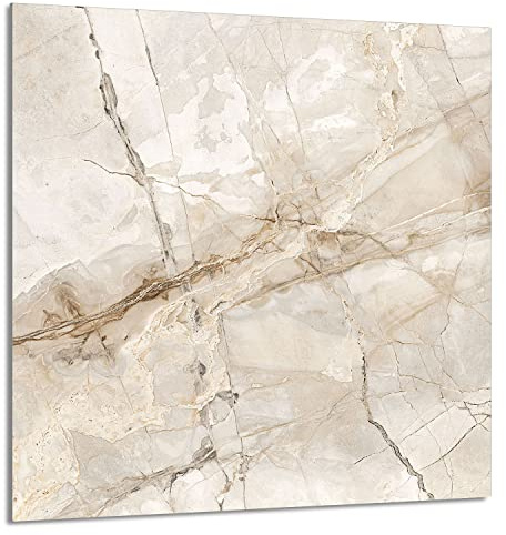 DarHaus Herdabdeckplatte 1-Teilig 60x65 cm Ceranfeldabdeckung Küche Elektroherd Induktion Herdschutz Küchenrückwand Spritzschutz Glasplatte Schneidebrett Gehärtetes Glas Marmor Beige