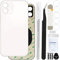 ZHUROUPU Rear Back Cover Glass (without Logo) Replacement Compatible with iPhone 12, Professional repair Tool kit, Pre-Installed Adhesive and Rubber Bands (6.1 inch/White)