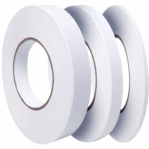 TWINS® 3 Roll Double Sided Tape, Adhesive Sticky Tapes for DIY, 25m Long Double Sided Sticky Tape for Cards & Boxes, Double Sided Tape Craft for Wallpaper & Scrapbook(0.25inch / 0.5inch /1inch) Wide