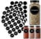 Spice Labels for Jars, Pre Printed Waterproof Self Adhesive Stickers for Kitchen Organization and Pantry Storage, Washable Reusable Tear-Proof Black Seasoning Sticker, 80 Pcs + 20 Free Blank Labels