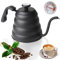 EFUTURETIME Hervidor de Agua con Cuello de Cisne de Acero Inoxidable 1.2 L, Hervidor de Agua con Termómetro para Placas de Gas e Inducción, Gooseneck Kettle para Preparar Té y Café, Negro