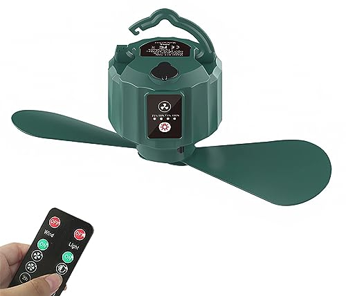 10400 mAh Camping Ventilator, Mini USB Mit LED & Haken, Zelt Deckenventilatoren für Auto, Outdoor, Büro, Haus