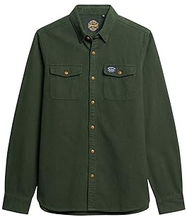 Superdry Trailsman Flannel Shirt, Vert émail, XXL Homme