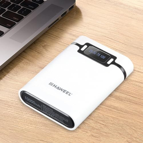 LYEAA 4 Slots 18650 Batteriebox Fall 10000mAh Ladekoffer Dual USB Batteriehalter QC3.0 Aufladen DIY Shell Typ C PD Batterie Aufbewahrungsbox Digitalanzeige (Weiß)