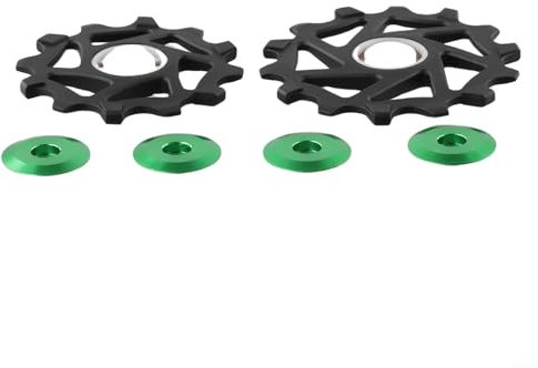 DAZZLEEX 2 Stück 12T + 14T Keramik Lager Schaltwerk Riemenscheibe Rad Für SRAM AXS Und Unterstützt 9, 10, 11-Fach Ketten (Grün)