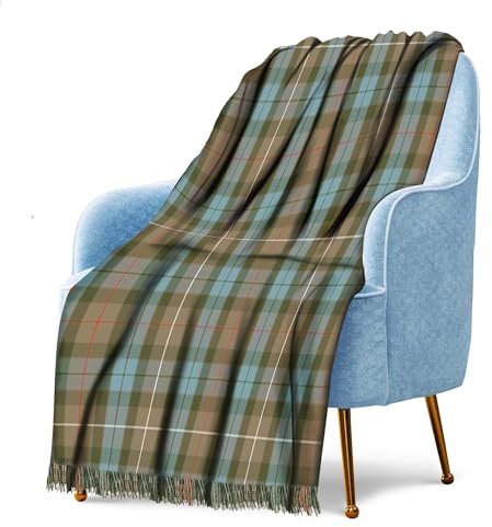 Couvertures de genou 100 % laine pour personnes âgées, adultes – 188 x 78,7 cm – Tartans écossais – Bords à franges, doux à carreaux douillets – Genouillère pour femmes et hommes – Chaud pour l'hiver