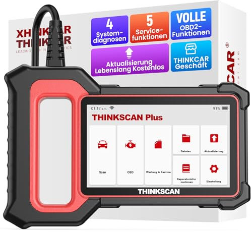 OBD2 Diagnosegerät, ThinkScan Plus S6 Diagnosegerät Auto Mit AutoVIN, Auto Auslesegerät Mit 4 Systemdiagnosen (ECM/ABS/SRS/TCM)+5 Servicefunktionen (Oil/SAS/EPB/TPMS/ETS) -Lebenslang Kostenlos