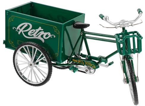 IMIKEYA Dreiradmodell Vintage Dreirad-dekor Vintage-Dreirad-dekor Bastelt Dreirad-Ornament Dreiradfigur Mini-deko-wagenmodell Retro-Fahrrad-blumentopf Büro Legierung LKW Ziehen Metall