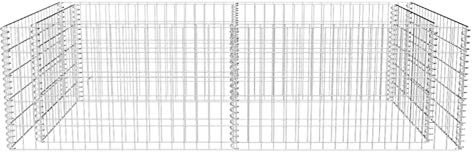 Steinkorb Pflanzkübel, stabile Gabione 180x90x50 cm, verzinkter Stahl, für Garten oder Veranda