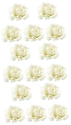 DOITOOL 15pièces Broches Tissu De Rose Lifelike Pour Mariage Épingles à Cheveux Et Corsages Élégants Beige