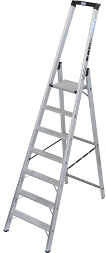 KRAUSE | Schwerlast-Stehleiter | einseitig begehbar | bis 225 kg | 7 Stufen inkl Plattform