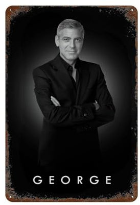 KSOXDAITIP Filmschauspieler George Clooney Poster, Wanddekoration, Kunst, Metallblechposter, moderne Wohnkultur, Kunst, Metallposter, Hausbar, Laden, Dekorationen, Vintage-Schild, Geschenk, 30 x 20 cm