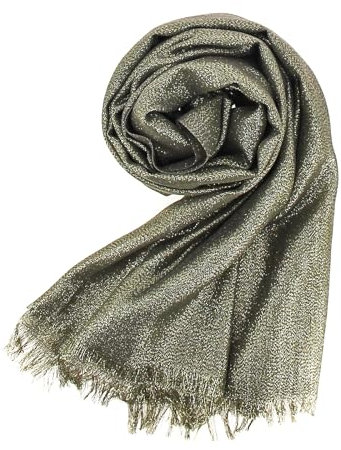 Stellazeta Elegante Stola für Damen, Zeremonie mit Lurex, eleganter Damen-Schulterschutz für Kleid, Schal für elegante Kleidung, leichter Damenschal für den Sommer, Taupe-Gold Light, 200 cm x 80 cm