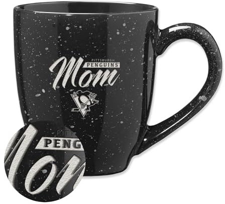 Rico Industries NHL Hockey Pittsburgh Penguins Mom Kaffeetasse aus Keramik, 473 ml, Lasergravur, gesprenkelt