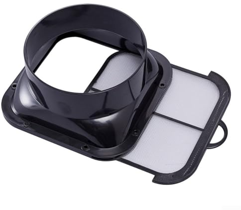 Conector de conducto de 150 mm, brida ABS, conector de manguera de ventilador, adaptador de ventilación con filtro para ventilación de campana de cocina