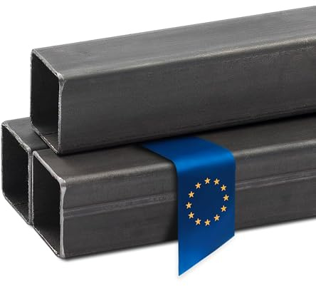 Stahl-Shop24 Stahl-Vierkantrohr 100×100×3 mm, 2000 mm – S235JR geschweißt | Vierkantrohr-Hohlprofil stabil – für Rahmen, Gestelle & Konstruktion, maßhaltig, gut zu sägen & schweißen