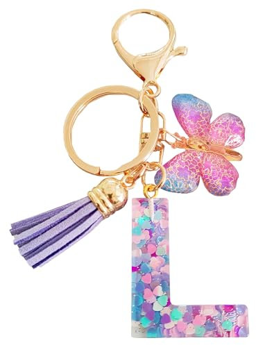 LECTNORE Personalisierter Schlüsselanhänger für Damen, Süßer Schlüsselring mit Tasche