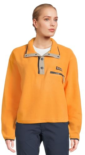 Columbia Helvetia II Cropped-Fleece, halblange Druckknöpfe, Sommerorange, Größe L
