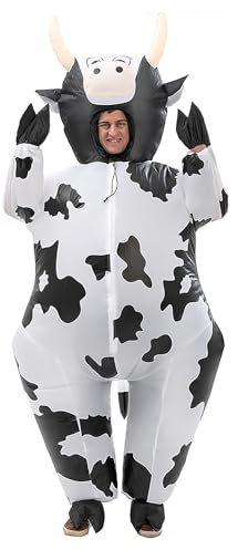 Xamofan - Disfraz de vaca de cerdo hinchable, disfraces inflable Cosplay Halloween Roleplay Party Holiday para adulto (White)